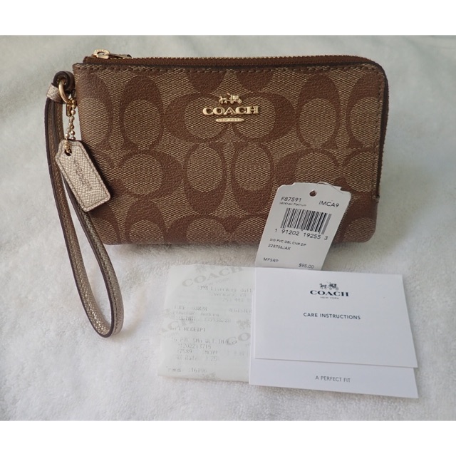 กระเป๋าคล้องมือ coach s 2 ซิป แท้💯%