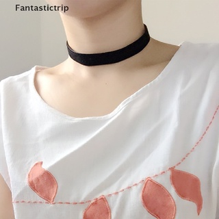 [Fantastictrip] สร้อยคอริบบิ้นกํามะหยี่ สีดํา แฟชั่น สไตล์โกธิค สําหรับผู้หญิง