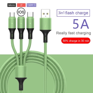 3 In 1 2 . 4 A สายเคเบิ้ลชาร์จ Micro Usb Type C สําหรับ Iphone Android