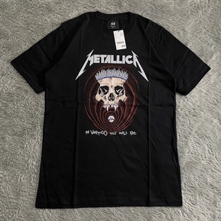 เสื้อยืดลําลอง ผ้าฝ้าย 100% แขนสั้น พิมพ์ลาย Metallica IN VERTIGO YOU WILL BE tee lelaki สีดํา พลัสไซซ์ XS-XXXL ของขวัญวันเกิด สําหรับผู้ชาย