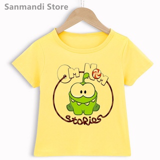 เสื้อยืด พิมพ์ลายการ์ตูน OM NOM Stories สไตล์ฮาราจูกุ สําหรับเด็กผู้ชาย ผู้หญิง อายุ 3-13 ปี