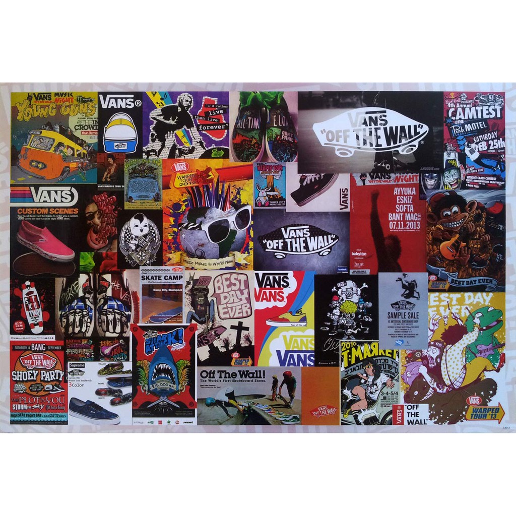 โปสเตอร์ รูปวาด กราฟฟิก โฆษณา VANS MIX POSTER 24”x35” Inch  Promo Advertising Graphic American Line 
