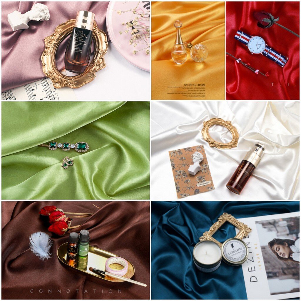 พร็อพ ฉากผ้าซาติน ฉากถ่ายรูปสินค้า เรียบหรูดูแพง สินค้าอยู่ไทยพร้อมจัดส่ง - รูปที่ 6