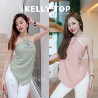 KELLY TOP ผูกหลังผ้า2ชั้น ไม่บาง