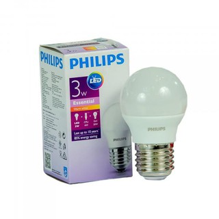 (ส่งฟรี)Philips หลอดไฟฟิลิปส์ LED Bulb 3W แสงขาว Daylight หรือส้ม warmwhite 1หลอด พร้อมใบกำกับภาษี