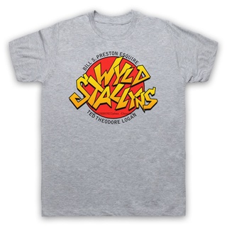 ผ้าฝ้ายคอกลมเสื้อยืด พิมพ์ลาย Bill Ted Wyld Stallyns Wild Stallions Unofficial Band สําหรับผู้ใหญ่from S-4XL