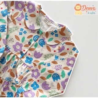 Venda.kids : Dayday one-piece Purple flower ชุดเด็กผู้หญิงลายดอกไม้สีม่วง