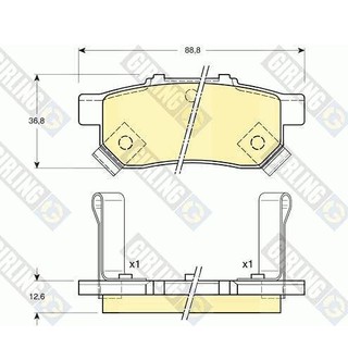 Girling ผ้าเบรคหน้าฮอนด้า Honda City’10-13, City CNG 12 , Jazz 13 6131609-1/Tอะไหล่Honda ,อะไหล่Civic