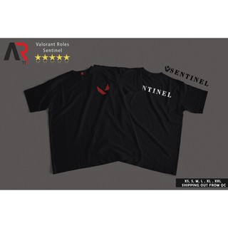 เสื้อขาว - AR Tees Valorant บทบาท Sentinel เสื้อที่กําหนดเองเสื้อยืด Unisex สําหรับผู้หญิงและผู้ชาย