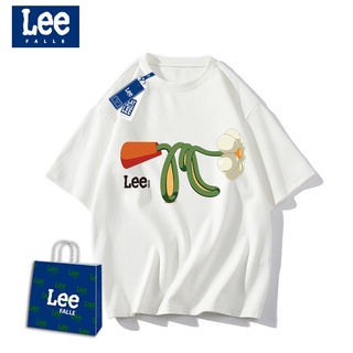 Leefalle เสื้อลําลอง ผ้าฝ้าย ทรงหลวม แฟชั่นฤดูร้อน สําหรับคู่รักยืด.สบาย.รัก