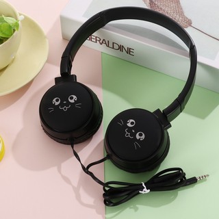 หูฟังครอบหู ลายการ์ตูนมาการอง เบสแน่น เสียงดี หูฟังคอม Headphone ขนาด3.5 มม.รุ่นJ-18