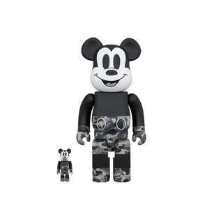 Bearbrick x Bape Mickey Mouse Monotone 100% &amp; 400%