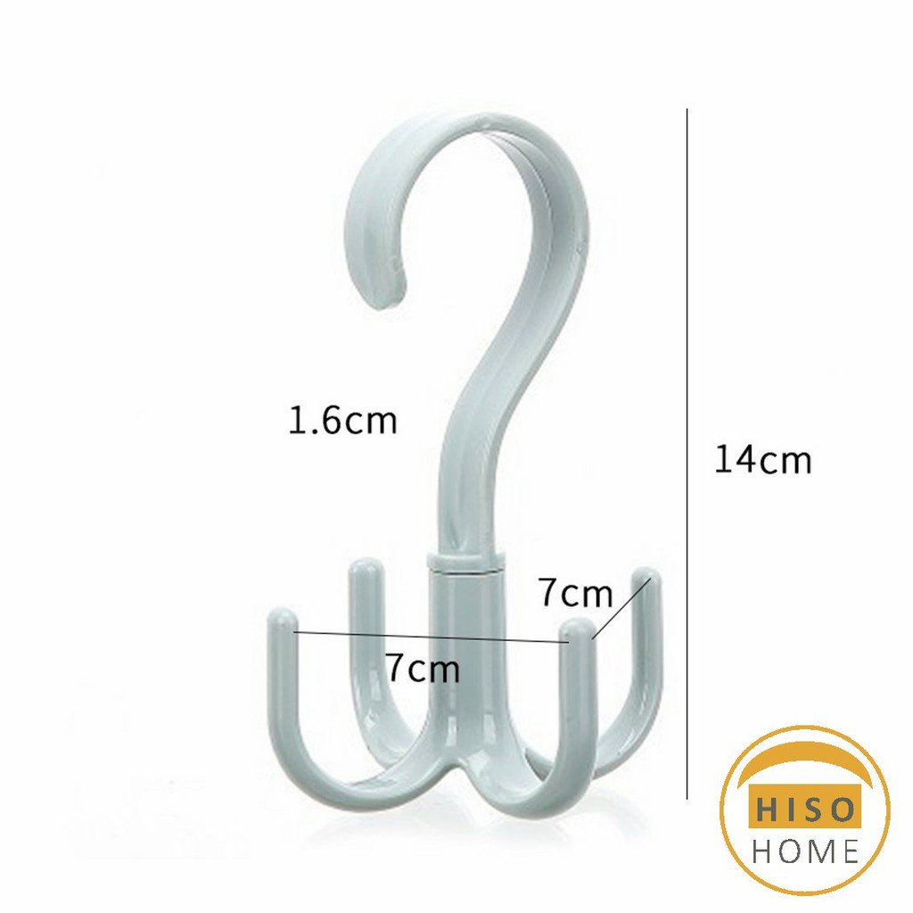 ที่แขวนของแบบตะขอ 4 แฉก หมุนได้ 360 องศา ที่แขวนของแบบตะขอ คละสี / 4 Position Cloth Hanger