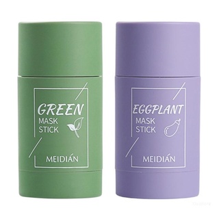 Xixi Green Tea Eggplant Purifying Clay Face Mask Stick Deep Cleansing Oil Control Anti-Acne Blackhead Remover