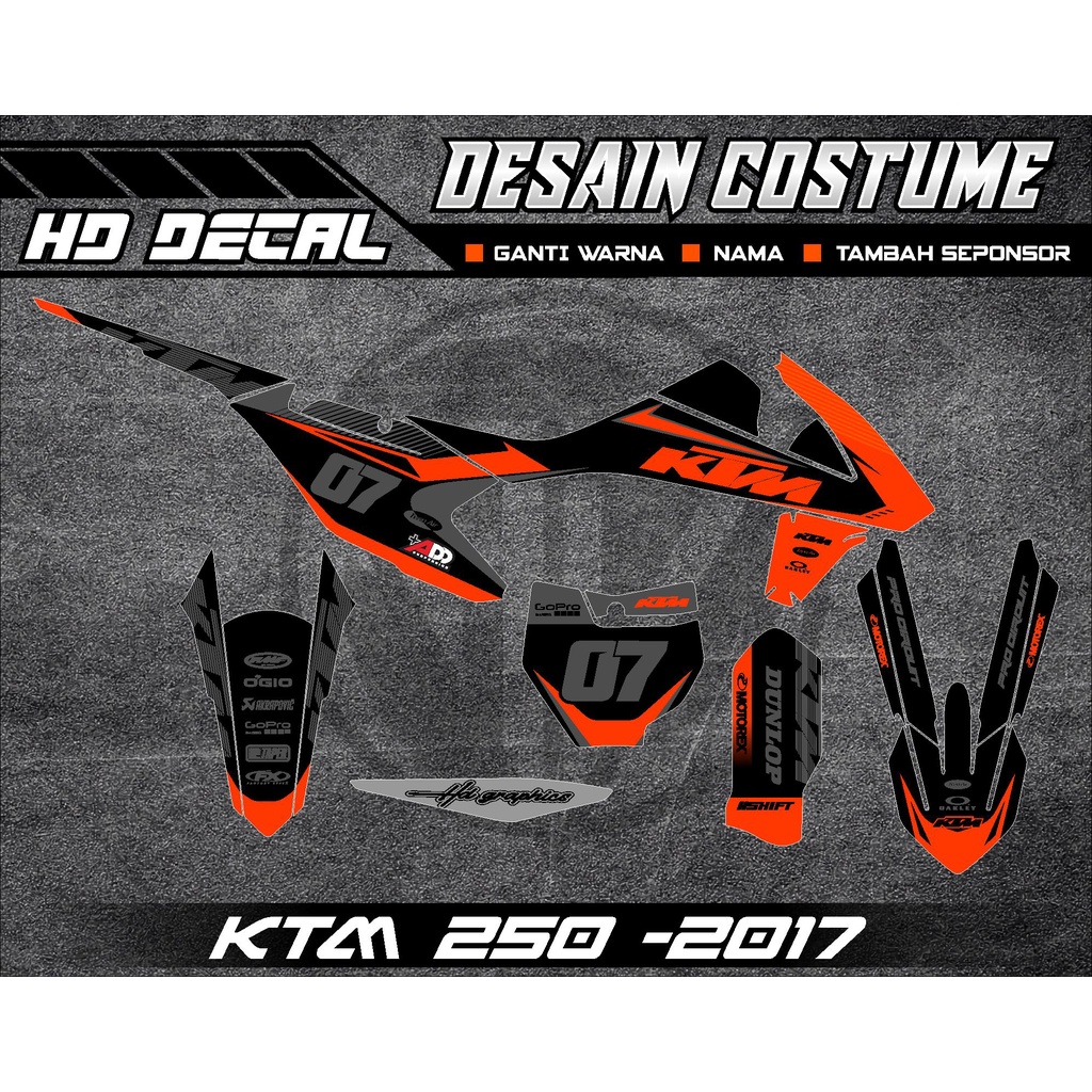 DECAL KTM 250 2015-2017/KTM SIXDAY/KTM 85 ฟรี COSTUME