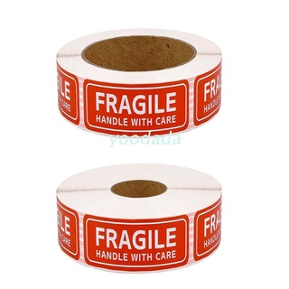 Yoo ฉลากสติ๊กเกอร์ "Fragile" 150/500 ชิ้นพร้อมสัญญาณเตือนเพื่อความปลอดภัยสําหรับตกแต่ง