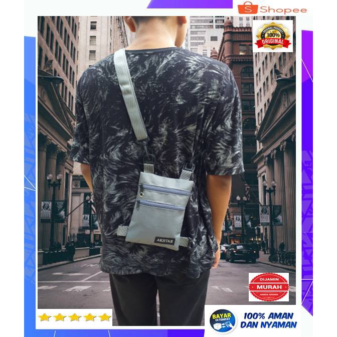 Original Branded Akhtar Cool Mens Small Sling Bag Mini Distro Mens Sling Bag Ori