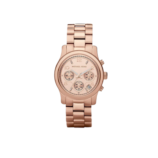 MICHAEL KORS นาฬิกาข้อมือผู้หญิง รุ่น MK5128 Runway Chronograph Rose Gold Dial - Rose Gold