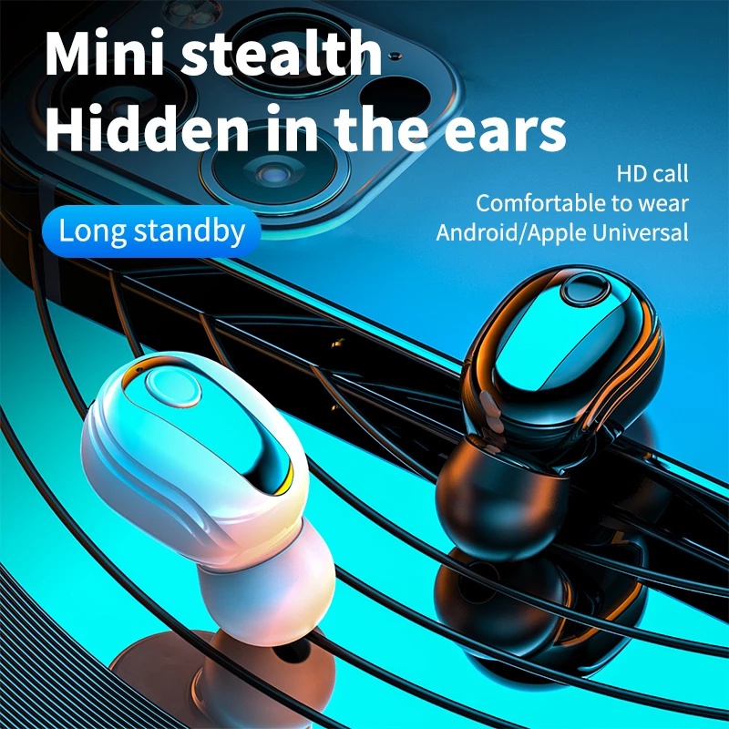 ชุดหูฟังอินเอียร์ไร้สาย HiFi พร้อมไมโครโฟน แฮนด์ฟรี สเตอริโอ สําหรับโทรศัพท์ทุกรุ่น บลูทูธ 5.0