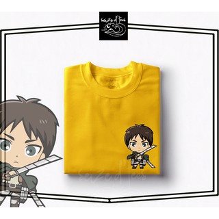 โจมตีไททัน AOT Eren chibi อะนิเมะแรงบันดาลใจ Tees Unisex Tshirt สําหรับผู้ชายและผู้หญิง - ยึด D G3b