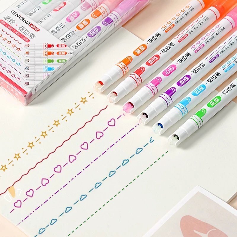 ปากกาไฮไลท์สําหรับแห้งเร็วดอกไม้สีสันสดใส