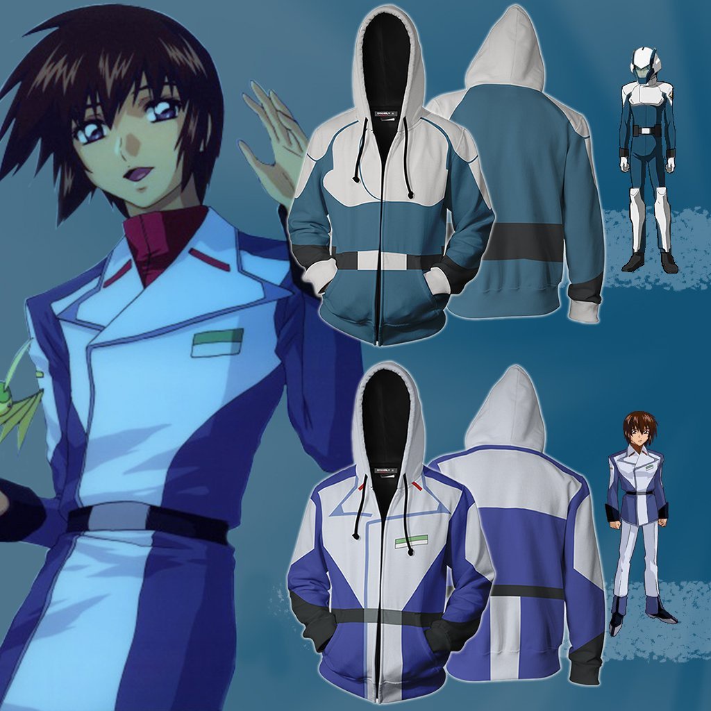 Gundam เสื้อแจ็กเก็ต เสื้อฮู้ด มีซิป พิมพ์ลาย 3D แฟชั่น