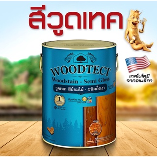 (stock ปีใหม่) สีย้อมไม้ วูดเทค  ชนิดกึ่งเงา มี 2 package  วู๊ดเทค  Woodtech woodstain