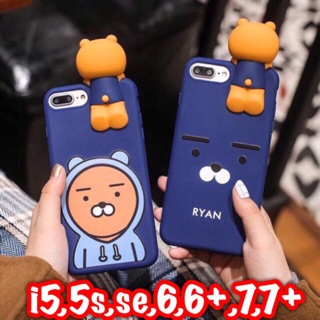 เคสไรอัน เคสหมีเกาะ นิ่มทั้งอัน 2ลาย สีน้ำเงิน คลุมเครื่อง งานสวย,6,6+,7,7+