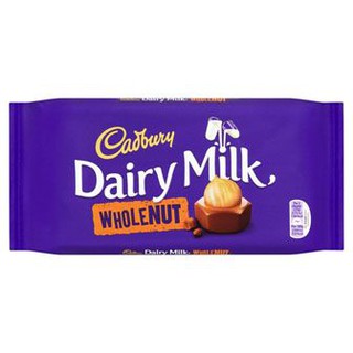 Cadbury Dairy Milk Whole Nut 200g แคดเบอรี่ แดรี่ มิลค์ โฮลนัท ช็อกโกแลต บาร์