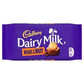 **ราคาพิเศษ**Cadbury Dairy Milk Whole Nut 200g แคดเบอรี่ แดรี่ มิลค์ โฮลนัท ช็อกโกแลต บาร์