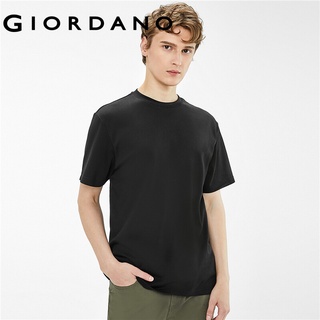 Giordano Men T-Shirts Simple Plain Multi-Color Optional Cotton T-Shirts Summer Short Sleeves Ribbed Crewneck Casual Tee