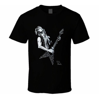 [COD]เสื้อยืดลําลอง ผ้าฝ้าย แขนสั้น พิมพ์ลาย Randy Rhoads Guitar Tribute ทรงหลวม แฟชั่นฤดูร้อน สําหรับผู้ชายS-5XL