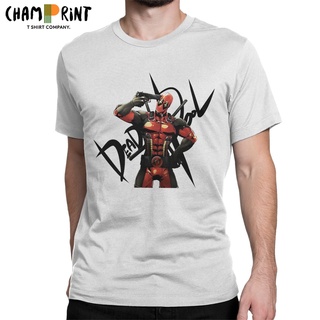 เสื้อยืดแขนสั้น คอกลม ผ้าฝ้าย พิมพ์ลาย Deadpool แฟชั่นฤดูร้อน สําหรับผู้ชายS-5XL