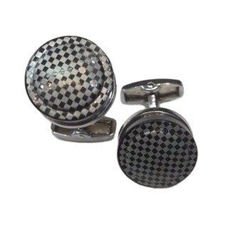 Cufflink กระดุมข้อมืองานสแตนเลสเกรดส่งออกคุณภาพพรีเมียมสีขาวดำ