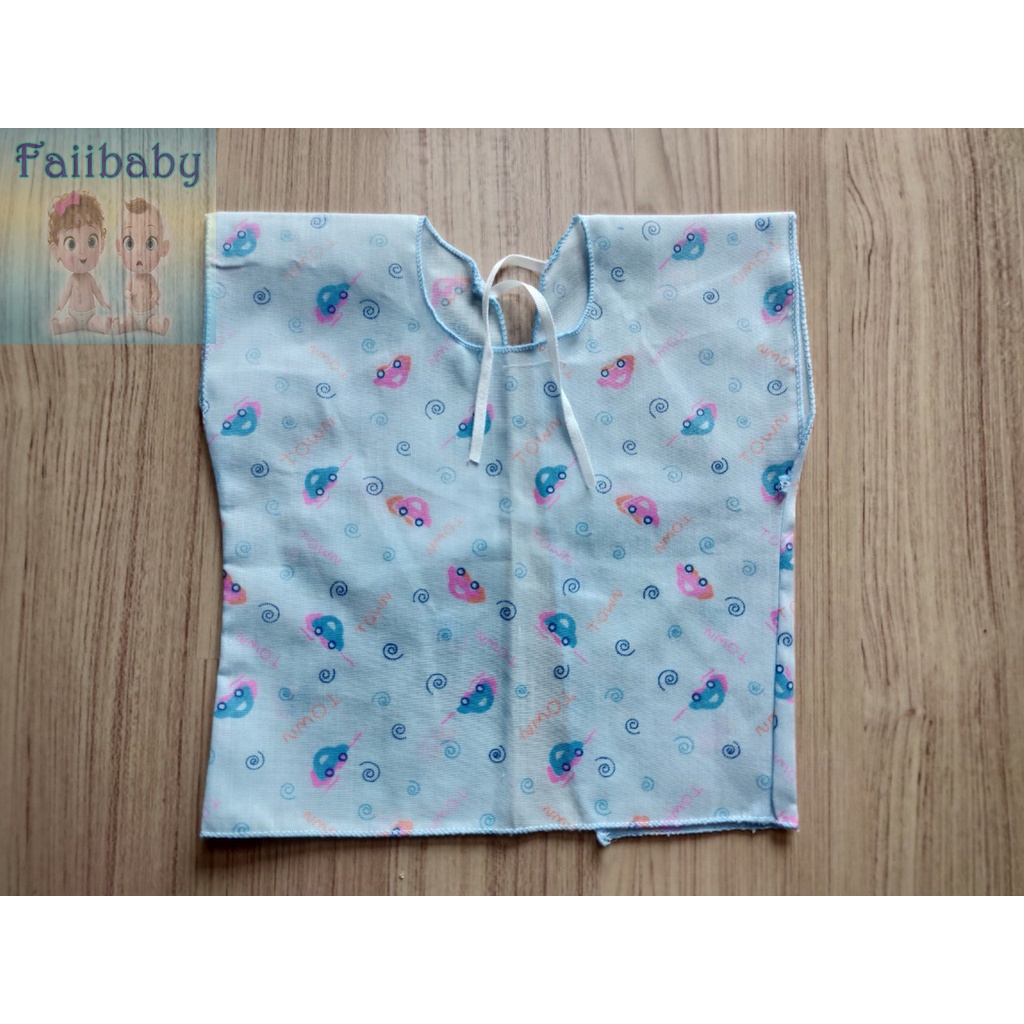 ราคาถูก 6-12 ตัว เสื้อเด็กอ่อนผูกหลัง ชุดเด็กแรกเกิด พิมลายทั้งตัว 0-3 เดือน ผ้าป่าน ใส่สบาย คละ4สี คละลายน่ารัก - รูปที่ 5