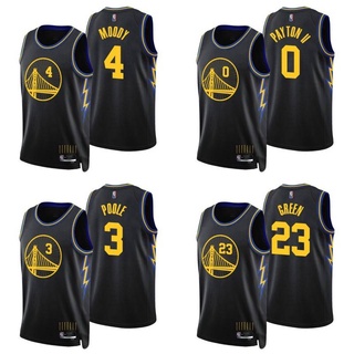 เสื้อกีฬาบาสเก็ตบอล ลายทีม BKB NBA Warriors Moody Payton Poole สีเขียว สไตล์คลาสสิก พลัสไซซ์ สําหรับผู้ชาย และผู้หญิง