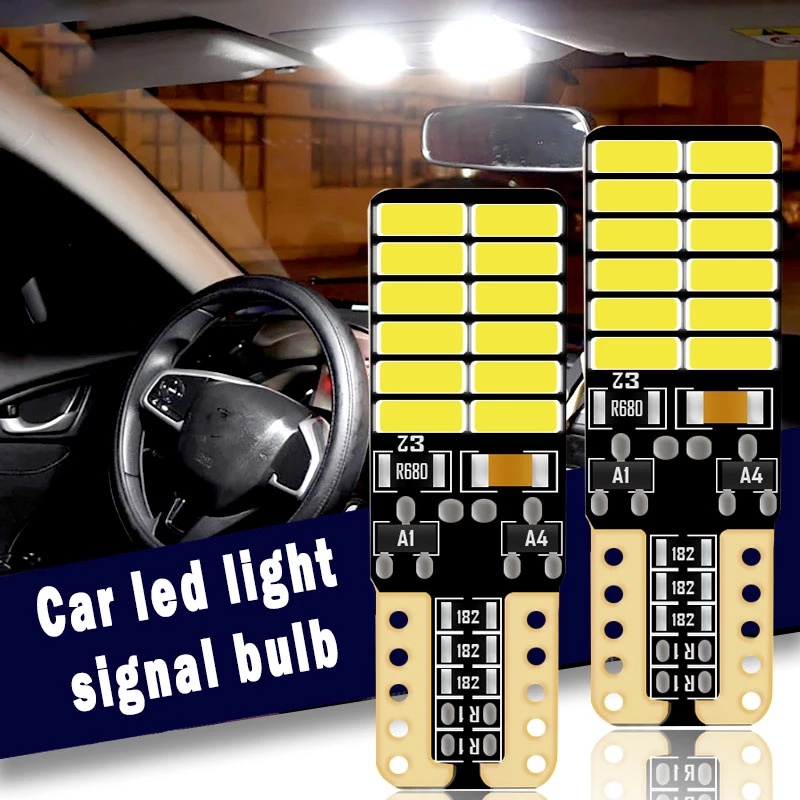 1PC LED T10 W5W รถ Marker Light Can-bus 4014 24SMD ถอดรหัสหลอดไฟ LED ป้ายทะเบียนรถหลอดไฟ