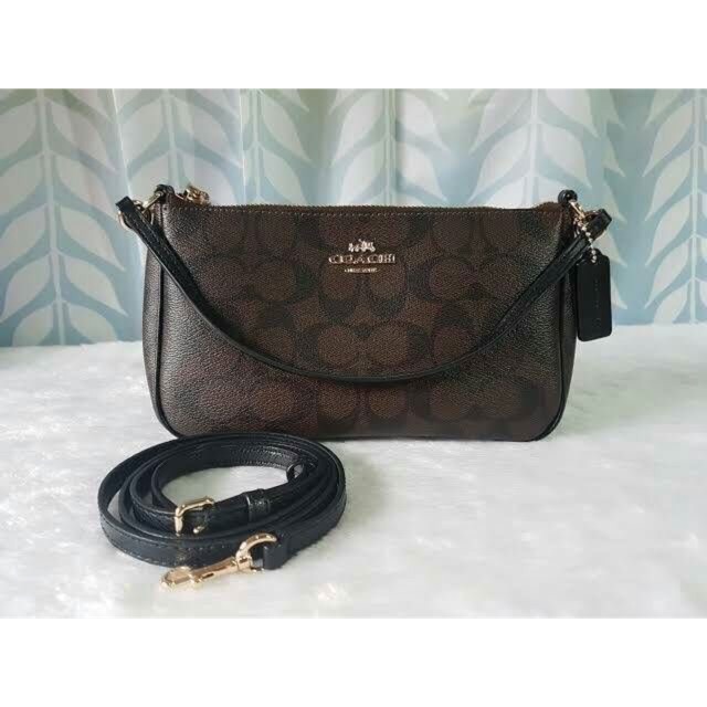 COACH MESSICO TOP HANDLE POUCH IN SIGNATURE CROSSBODY BAG | Shopee Thailand