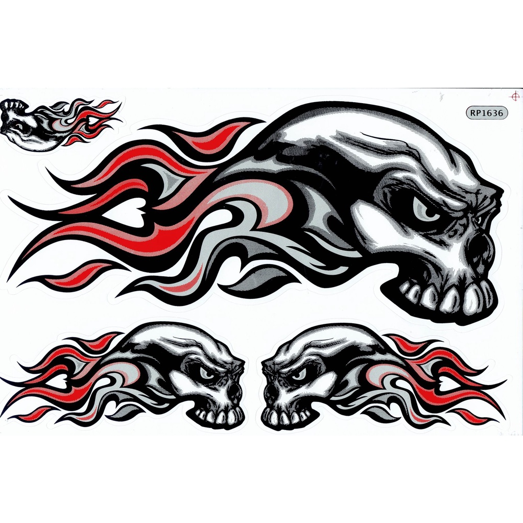 เปลวไฟ สติกเกอร์เปลวไฟ สติกเกอร์แต่งรถ ติดรถยนต์ รถมอเตอร์ไซค์Flame sticker Sponsor Racing Stickers Size:27 x 18cm