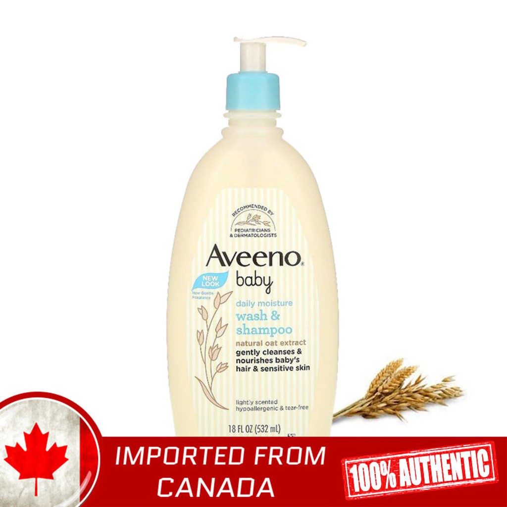Aveeno Baby Wash &amp; Shampoo For Hair &amp; Body TearFree 532ml/18oz
