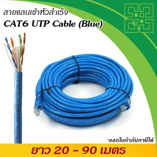 สายแลน Cat6 เข้าหัวสำเร็จ ยาว 20 - 90 เมตร, CAT6 RJ45, LAN UTP