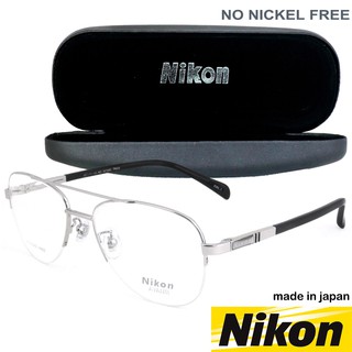 Nikon แว่นตารุ่น 1360 C-3 สีเงิน กรอบเซาะร่อง ขาสปริง วัสดุ สแตนเลส สตีล Eyeglasses ทางร้านเรามีบริการรับตัดเลนส์