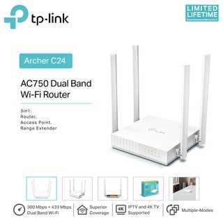 TP-LINK ROUTER (เราเตอร์) ARCHER-C24 AC750 DUAL BAND