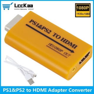 PS1/PS2 Converter Adapter To HDMI-compatible Up to 1080p Monitor Output Projector Video Convert/Audio Game Plug and Play