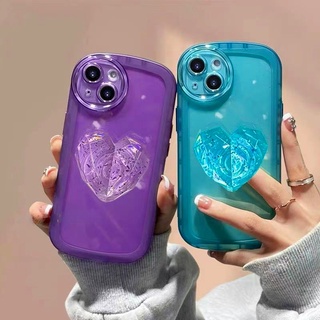 เคสโทรศัพท์มือถือ TPU เจลลี่ กันกระแทก ลายหัวใจคริสตัล สําหรับ Redmi Note 7 PRO 8 8A 9A 8 PRO 9 9T 9C 10 11 PRO 11S K30 MI 10 10S 11 11T PRO LITE 12 POCO X3 NFC ตัวยึด