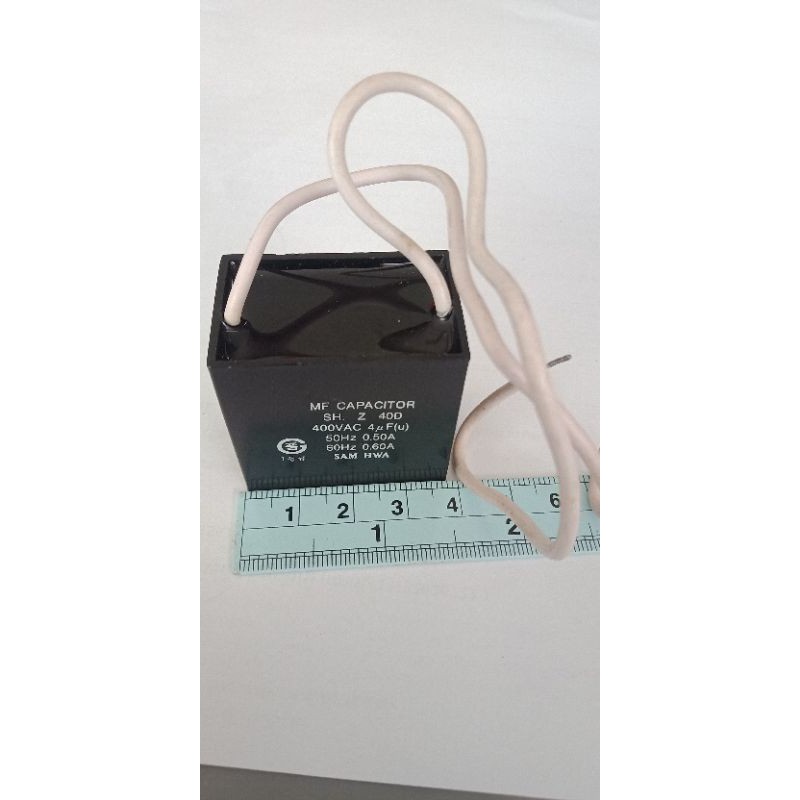 C 4UF 400VAC คาปาซิเตอร์ ยี่ห้อSamwhaเกาหลี(แพ็ค1ตัว)Cพัดลมคุณภาพสูง Capacitorเกรดอย่างดี 4UF450VAC 
