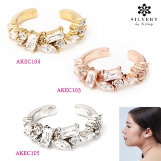 Silvery by Ar-Kang ✨Ear Cuff (ต่างหูแบบหนีบ) ฝังเพชรWhiteCZ เกรดพีเมี่ยมAAAAA  ตัวเรือนเงินแท้ 92.5%