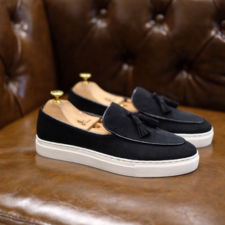 British Sneaker Leather Suede (Black)