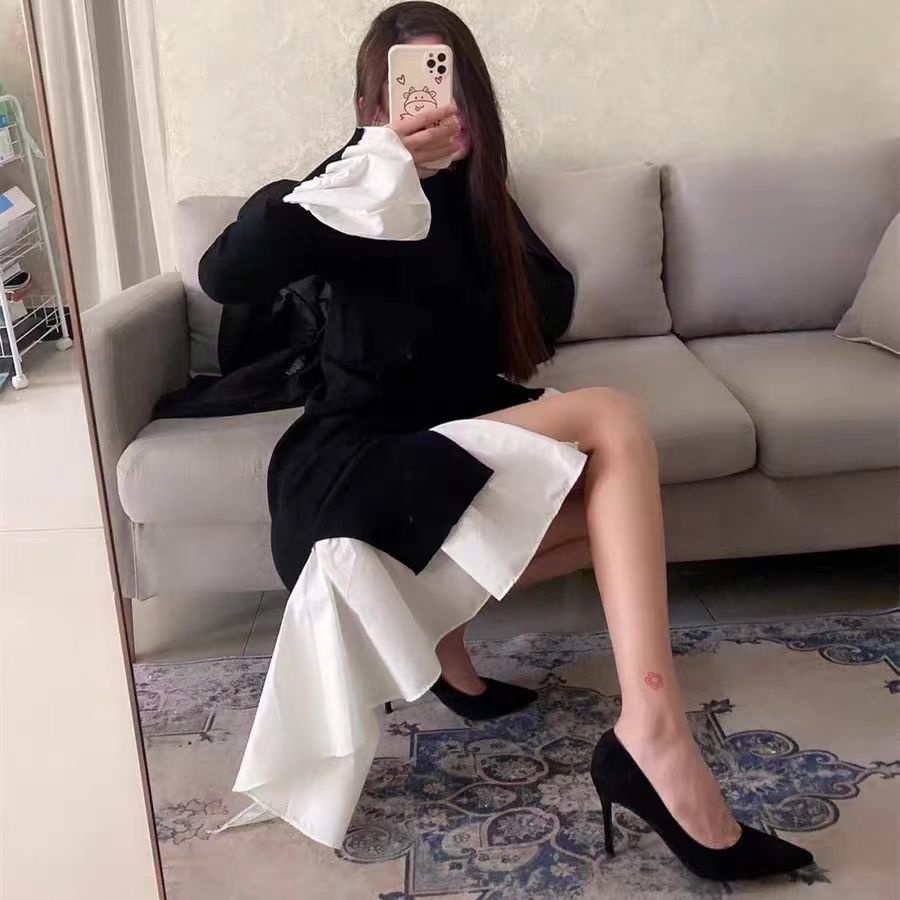รองเท้าส้นเข็มใหญ่ ขนาด 38-43, ส้นสูง 3-5 นิ้ว, หนังกลับ, สีดำ