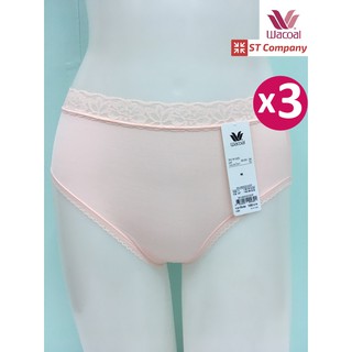 Wacoal Panty กางเกงใน ทรง เต็มตัว ขอบลูกไม้ สีส้มพีช (3 ตัว) รุ่น WU4M02 กางเกงในผู้หญิง ผู้หญิง วาโก้ เต็มตัว ชุดชั้นใน